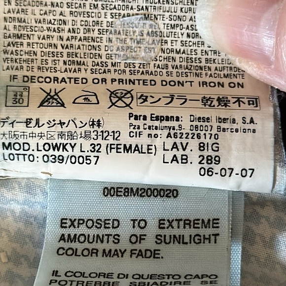 Diesel Lowky Italian Denim Jeans Straight Leg Metallic Embroidered Size W28 L32 - Picture 15 of 15